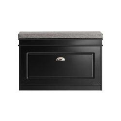 SoBuy Skobænk med hynde 75x24x51cm – Entrébænk med Skohylde | Sort FSR82-L-SCH