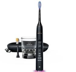 Philips HX9917 Sonicare DiamondClean 9400 elektrisk tandbørste, sort med app, netværksbørstning, tryksensor, intelligent børstehoveddetektion, 4 børst