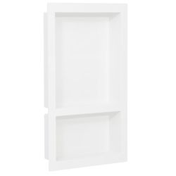 vidaXL Veggnisjer til dusj med 2 rom høyglans hvit 41x69x9 cm