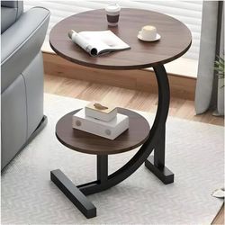 OBOSOE 2-vånings soffbord & sidobord – Modernt coffee table i trä och metall med dold förvaring för vardagsrum