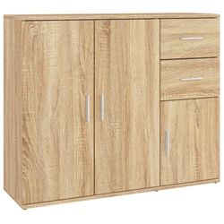 vidaXL Skjenk sonoma eik 91x29,5x75 cm konstruert tre
