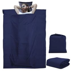 Sovsäck Resa Kudde Filt tunn sovsäck i polyester med stängning och förvaringspåse 115 x 210 cm