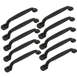 10 x Møbelgreb sort 128 mm metal