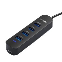 Philips USB3.0 Splitter Docking Station Høj Hastighed 4 Port HUB Hub Laptop Multi Converter 0,2 m