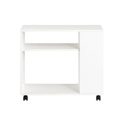 SoBuy Lave opholdsborde med hylder Sofabord Inkl. hjul Rullebord Længde 70 cm Bredde 35 cm Højde 60 cm hvid FBT34-W