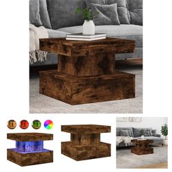 The Living Store sofabord med metalben 50x50x40 cm røget egetræsfarve - Sofaborde