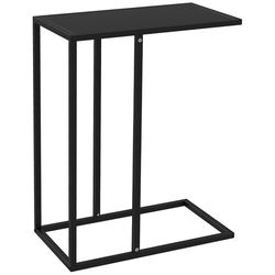 C-formet sidebord, sofabord natbord, stålstel, laptopbord, sort