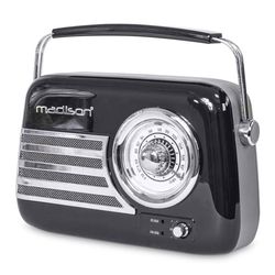 Madison retro radio med Bluetooth og FM (svart)
