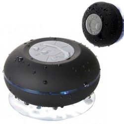 Vandtæt brusehøjttaler - Bluetooth-højttaler med sugekop Sort