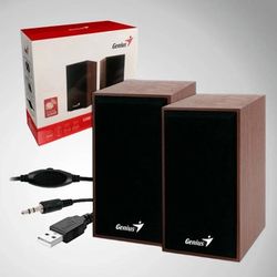 Träp högtalare PC vardagsrum stereo USB-högtalare 6W 2,0 kanaler Genius SP-HF180