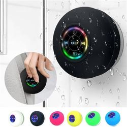 OBOSOE bærbar trådløs højttaler med sugekop, mini bluetooth vandtæt højttaler med RGB LED