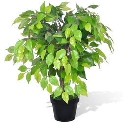 vidaXL Kunstig Dværg Ficus med Potte 60 cm