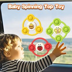 OBOSOE 3-Pak - Fidget Spinner med Sugekop til Børn - Spinning Toy