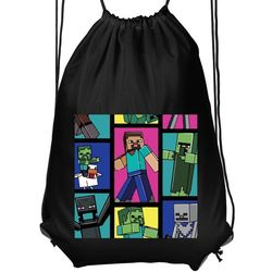 Praktisk Gymnastikpose | Sportstaske til Voksen Minecraft Sort Voksen