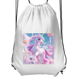 Praktisk Gymnastikpose | Sportstaske til Voksen Enhörning Candy Pastell Kawaii Motiv Söt Populär Färg