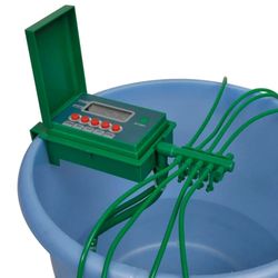 vidaXL Automatisk vanningssystem med sprinkler og timer