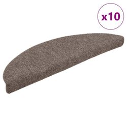 vidaXL Trappematter selvklebende 10 stk 56x17x3 cm beige halvrund