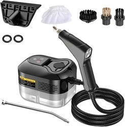 OBOSOE Ångrenare för Hem & Bil - 2500W Handhållen Tryckångare | 15 sekunders Uppvärmning | 6 Ångnivåer | 1,2L Vattentank - Perfekt för Djuprengöring