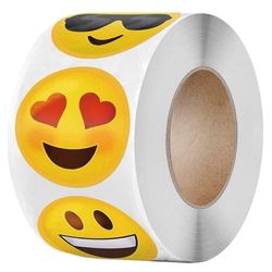 Klistremerker - smileys - 500 stk - rull