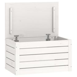 vidaXL Putekasse hvit 59,5x36,5x33 cm heltre furu