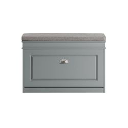 SoBuy Skobænk med hynde 75x24x51cm – Entrébænk med Skohylde | Grå FSR82-L-HG