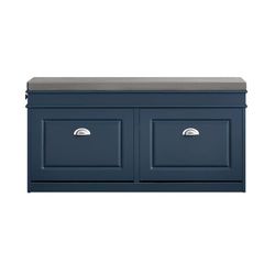 SoBuy Skoskab med bænk og 2 klapdøre – 104×24×52 cm | Pladsbesparende | Blå FSR64-B