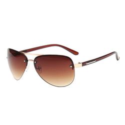 Moderne brune pilotglass aviator solbriller + senil streng