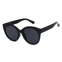 Runde sorte solbriller retro cateye