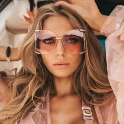 Solbrille lady metal med perle overdimensioneret