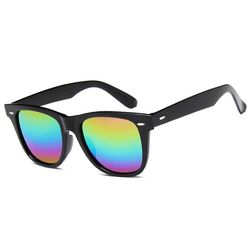 Sort måde farer solbriller flerfargineret spejlglas