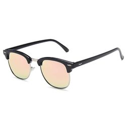 Black Clubmaster solbriller rosa speilglass + senil ledning