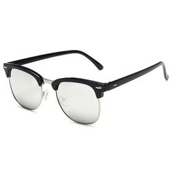 Black Clubmaster solbriller sølv spejlglas