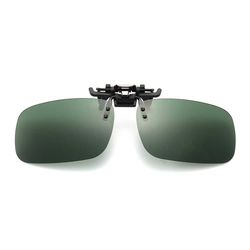 Clip-on solbriller grønt glas 40x58mm
