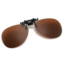 Clip-on Aviator Sunglasses Pilot Glasses Brown