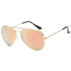 Solbriller pilot guldrosa spejl glas