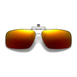 Foldbare metal clip-on solbriller Flip Up Red