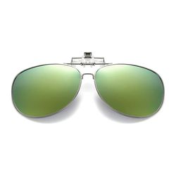 Flip Up Polarized Pilot Clip-On solbriller metall gull