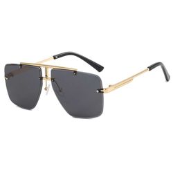 Moderne Eksklusive Pilot Aviator Solbriller Guld Sort