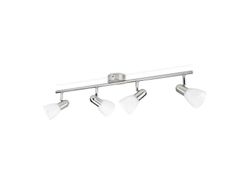 Philips Essentials Burlap-spotlys til tak/vegg, 4 stk., Spotlight på skinne, E14, 4 ampuller, LED, 220-240 V, Kromfarget