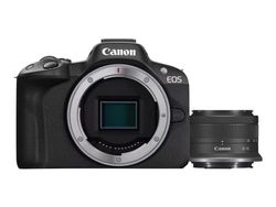 Canon EOS R50 - Digitalkamera - speilløst - 24.2 MP - Full Frame - 4K / 30 fps - 2.5optisk x-zoom RF-S 18-45 mm F4.5-6.3 IS STM linse - Wi-Fi, Blueto
