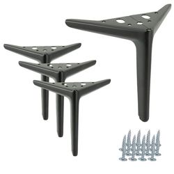 Sæt med møbelben Kotwica Elegant, sort mat, højde 18 cm, 4 stk.