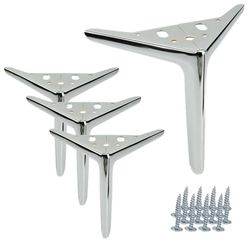 4x Elegant Anchor møbelben, sølvkrom, højde 18 cm