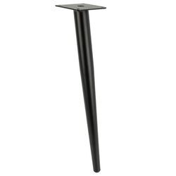 Møbelben, skrå stift, sort, 40 cm