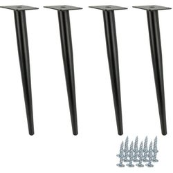 x Møbelben, skrå stift, sort, 40 cm