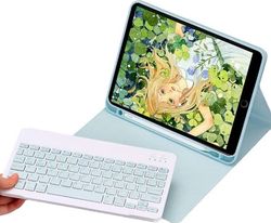 Strado nettbrettetui med Bluetooth-tastatur og stylusholder for Apple iPad 7/ 8 10.2 2019/ 2020 (blå) Universal
