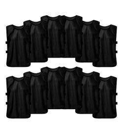 12STK Fotball for voksne Hurtigtørkende Fotballvest Treningsvest - Svart