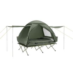 SoBuy 7-i-1 Camping Telt – Til 2 Personer | 193x145x185cm Grøn OGS32-GR