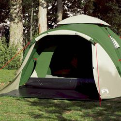 vidaXL Kuppeltelt for camping 3 personer grønn hurtigutløser