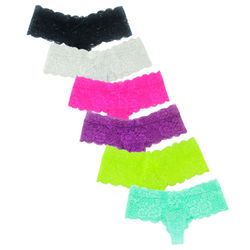 6-pack half string lace panties - 6 colors!