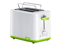 Braun Breakfast1 HT1010GR - Brødrister - 2 skive - 2 Spor - hvit/grønn